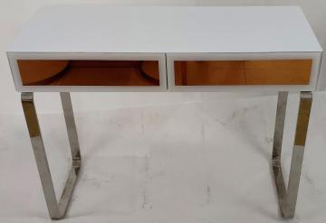 Rose Gold and White Glass MDF Dressing Table