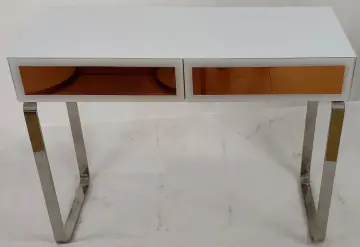 Rose Gold and White Glass MDF Dressing Table