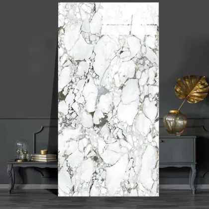 Premium Bulgari-Inspired Black and White Porcelain Tiles 1600x3200mm for Living Rooms and Hotels