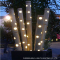 Iluminação LED de bambu decorativa para quintal noturno com paisagem