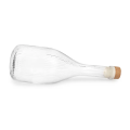 Garrafa de vinho de vidro de faixa vertical com cortiça