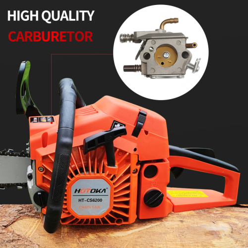 Machine de tronçonneuse à essence à essence de jardin 62cc