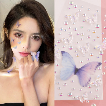 Vendita calda: strumenti per il trucco per bambini - adesivi di strass e perle, tatuaggi a farfalla, adesivi per unghie di diamanti