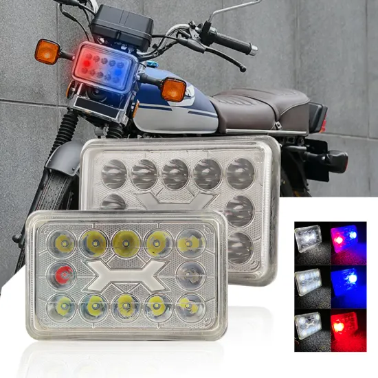 Universal Motorcycle LED Headlights - Red Blue Flipping for Electric Vehicles" 

However, to better suit SEO and clarity, you might consider:

"Universal Motorcycle LED Headlights Red Blue Flashing for Electric Vehicles