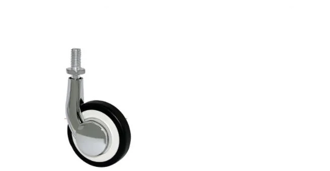 3 Inch PP Zinc Alloy White Wheels for Dinner Car&Trolley&Furniture in Thread Stem