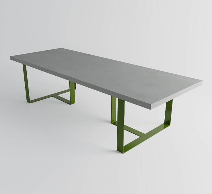 Modern Light Grey Minimalist Style Concrete Dining Table