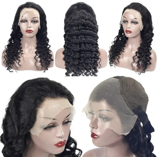 Free wig stand for black women,  full end 210% peruvian lace front wigs natural curly/loose deep wave hair