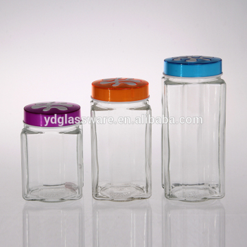 NEW! glass food pots with colorful lid