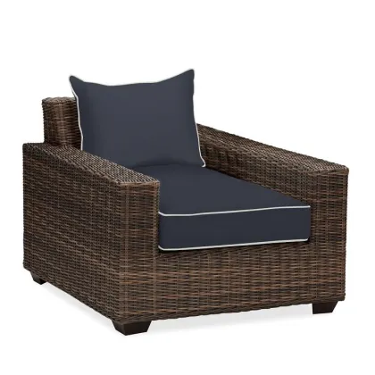 Navy Garden Wicker Chair Furniture Cushion Set - Deep Seat Outdoor Cushions