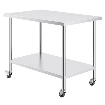 stainless steel work table with wheels Heavy duty stainless steel kitchen work table Supplier