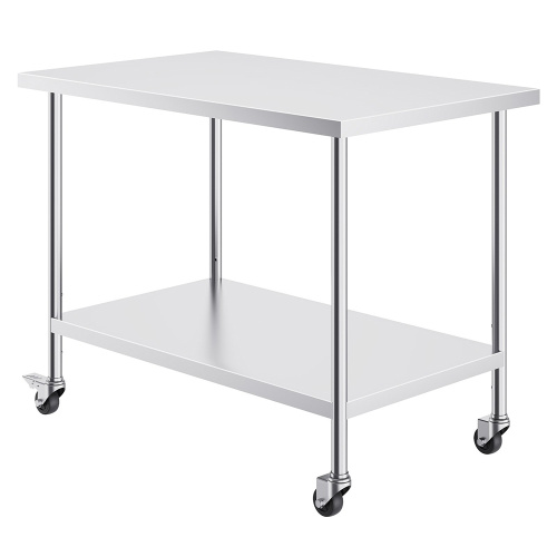 stainless steel work table with wheels Heavy duty stainless steel kitchen work table Supplier
