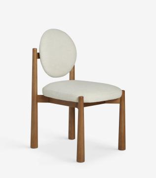Nordic Modern Minimalist Solid Wood Truett Dining Chair - Cream