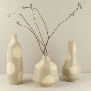 Rustic Hand Painted Ceramic Flower Vases: Unique Glazed Home Decor
