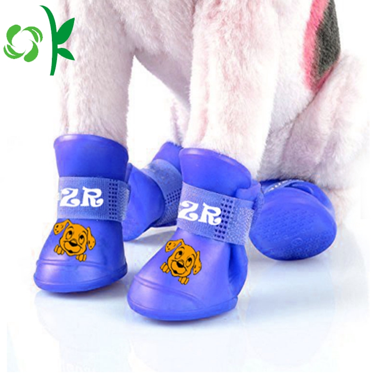 Pet Shoes Printed Anti-Skid Waterproof Silicone Dog Boots