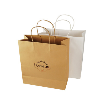 Bolsa de papel de empaquetado con logotipo de impresión personalizada con asa