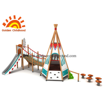 Tent Combination Mix Outdoor Playground Equipment For Children