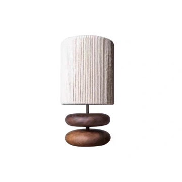 Modern Art Wood Table Lamp for Bedroom and Hotel Bedside Lighting