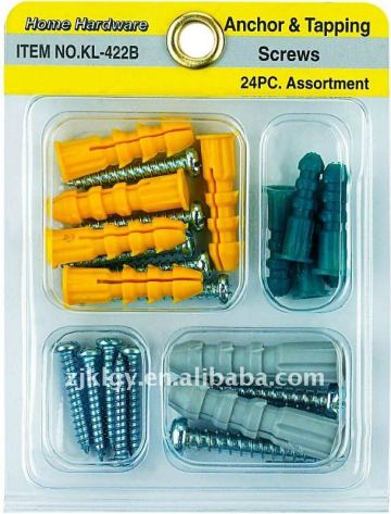 24pcs self-tapping screw & anchors kit