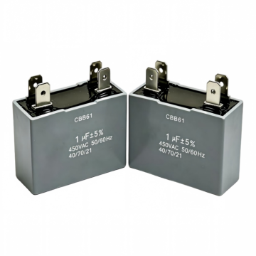 CBB61 450VAC 1UF মেটালাইজড পলিপ্রোপিলিন ফ্যান ক্যাপাসিটর