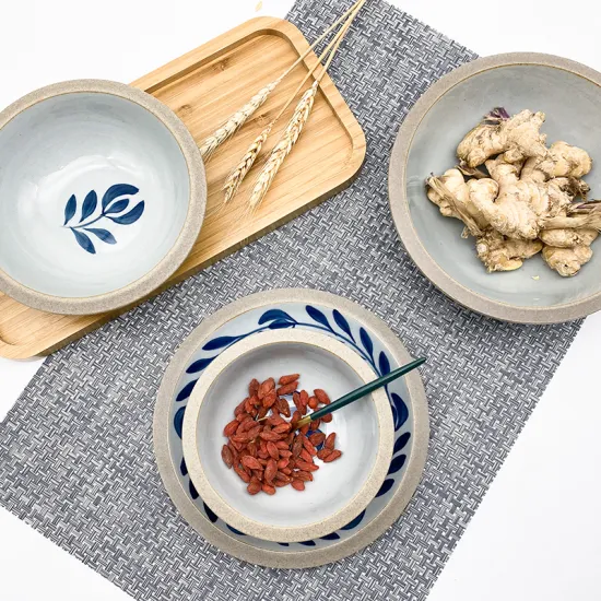 cheap product beautiful flower japanese style ceramic porcelain rice noodles soup bowl set