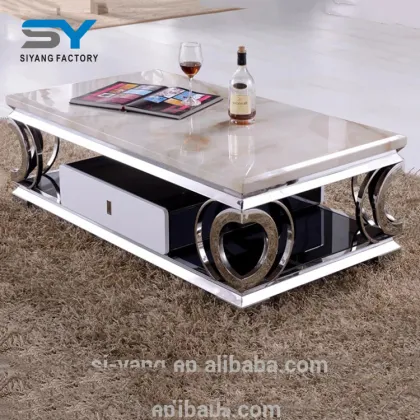 European Rug Stainless Steel Diamant Coffee Table