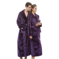 Women Coral Fleece Bathrobe 100% polyester plush hooded fleece bathrobe for women Factory
