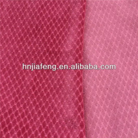 100% Polyester small check velvet fabric for sofa, upholstery fabric
