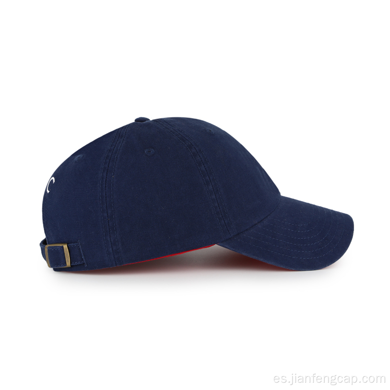 gorra de béisbol sin estructura con bordado plano combinado de algodón