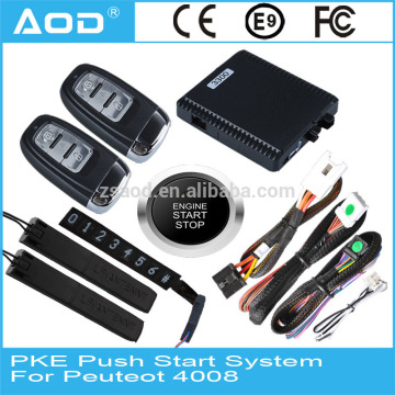 Auto alarm push button start keyless entry remote start stop system for Peugeot 4008