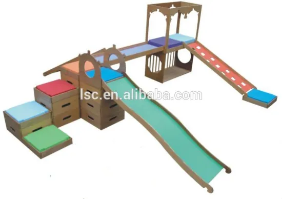 indoor wooden playground slide