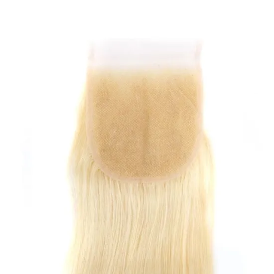 Wholesaler Unprocessed Top Quality Preplucked With Baby Hair Straight 613 Blonde HD Lace Closure Frontal For Women