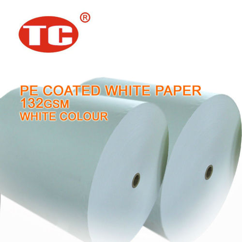 PE Coated White Paper 132gsm Plastic Coated Paper Polycoated Paper