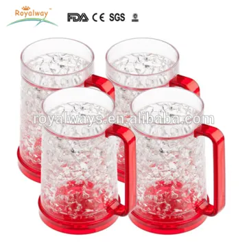 Frosty plastic mug cup with double wall scream ice mug and with cool plastic gel mug cup