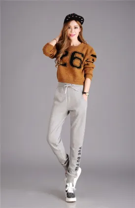 Full length sport trousers women jogger pants