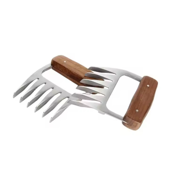 주방 바베큐 도구 : 터키 및 닭고기 곰 발톱 나무가 나무 손잡이가있는 파쇄기