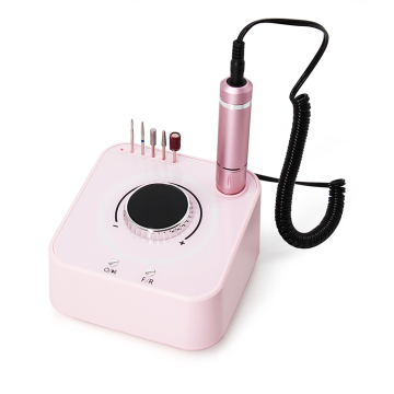 China Manufacturer Pink Electric Nail Drill Polisher with Foot Control and Drill Bits