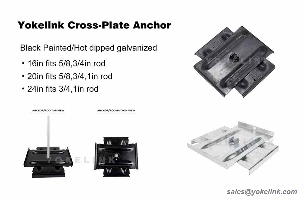 ক্রস প্লেট অ্যাঙ্কর কালো পেইন্টেড/ হট ডিপ গ্যালভানাইজড