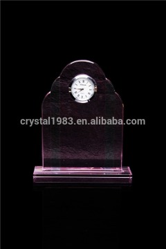New Arrival K9 Pink Crystal Desktop Clock With Crystal Base For Novelty Gift