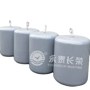 Anti-Collision Cylindrical Rubber Buoys with Chain-Through Surface Support