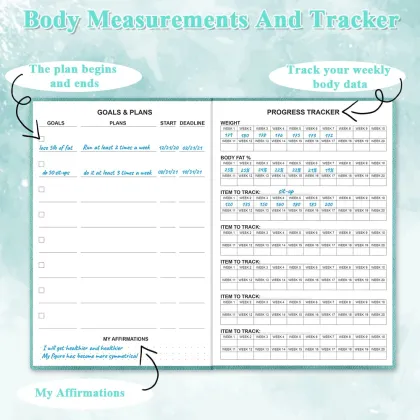 A5 Hardcover Leather Daily Health And Fitness Planner