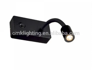 double bedding wall mounted black reading light