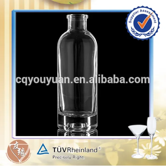 Clear Flint Glass 1000 ML Round Bottom Glass Bottles 1 Litre Spirit Bottle