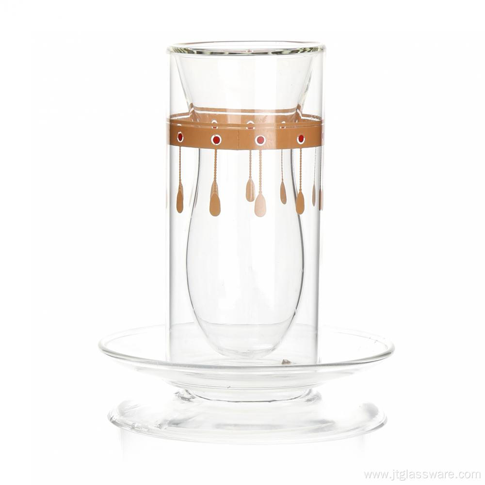 High borosilicate double wall glass cup