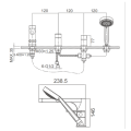 Bordo da bagno a 4 buche mixer da bagno