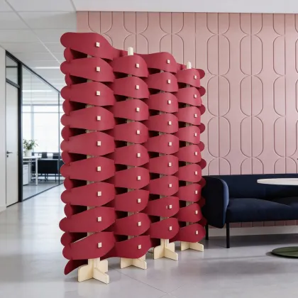 Adjustable Wave Felt Acoustic Soundproof Privacy Room Divider Freestanding Wavy Office Home Partition