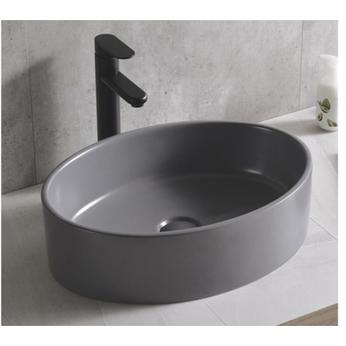 Lavabo redondo de cerámica de color negro para mesa