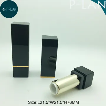 Square Black Empty Lipstick Tube Container In Stock