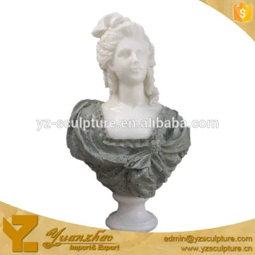life size mixed color lady stone bust sculpture