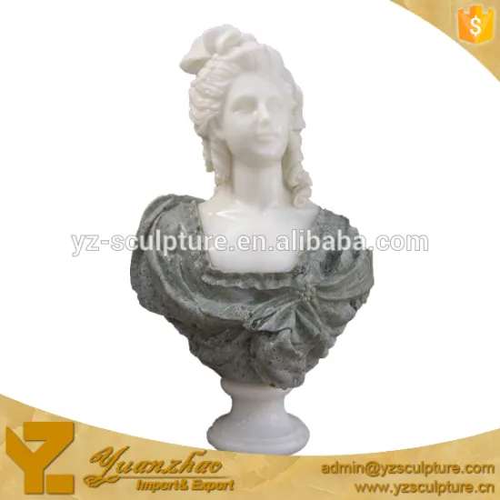 life size mixed color lady stone bust sculpture