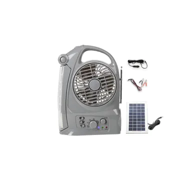 Changrong 5 Inch Solar Rechargeable Fan with LED Light and FM/AM Radio